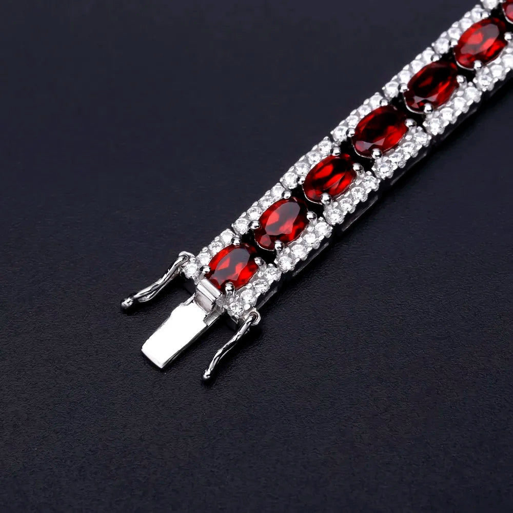 Vintage Garnet Bracelet 925 Sterling Silver | Choosen Jewelry