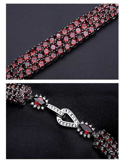 Garnet Tennis Bracelet