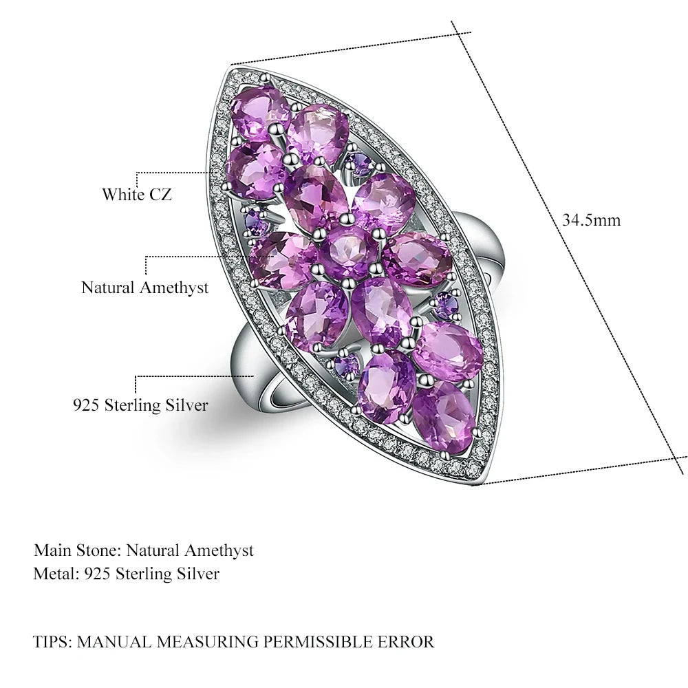 5.64Ct Amethyst Engagement Ring | 925 Sterling Silver | Choosen Jewelry