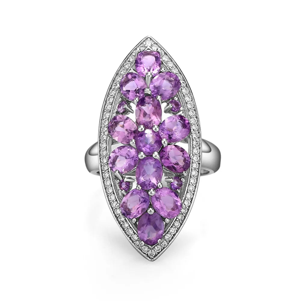 5.64Ct Amethyst Engagement Ring | 925 Sterling Silver | Choosen Jewelry