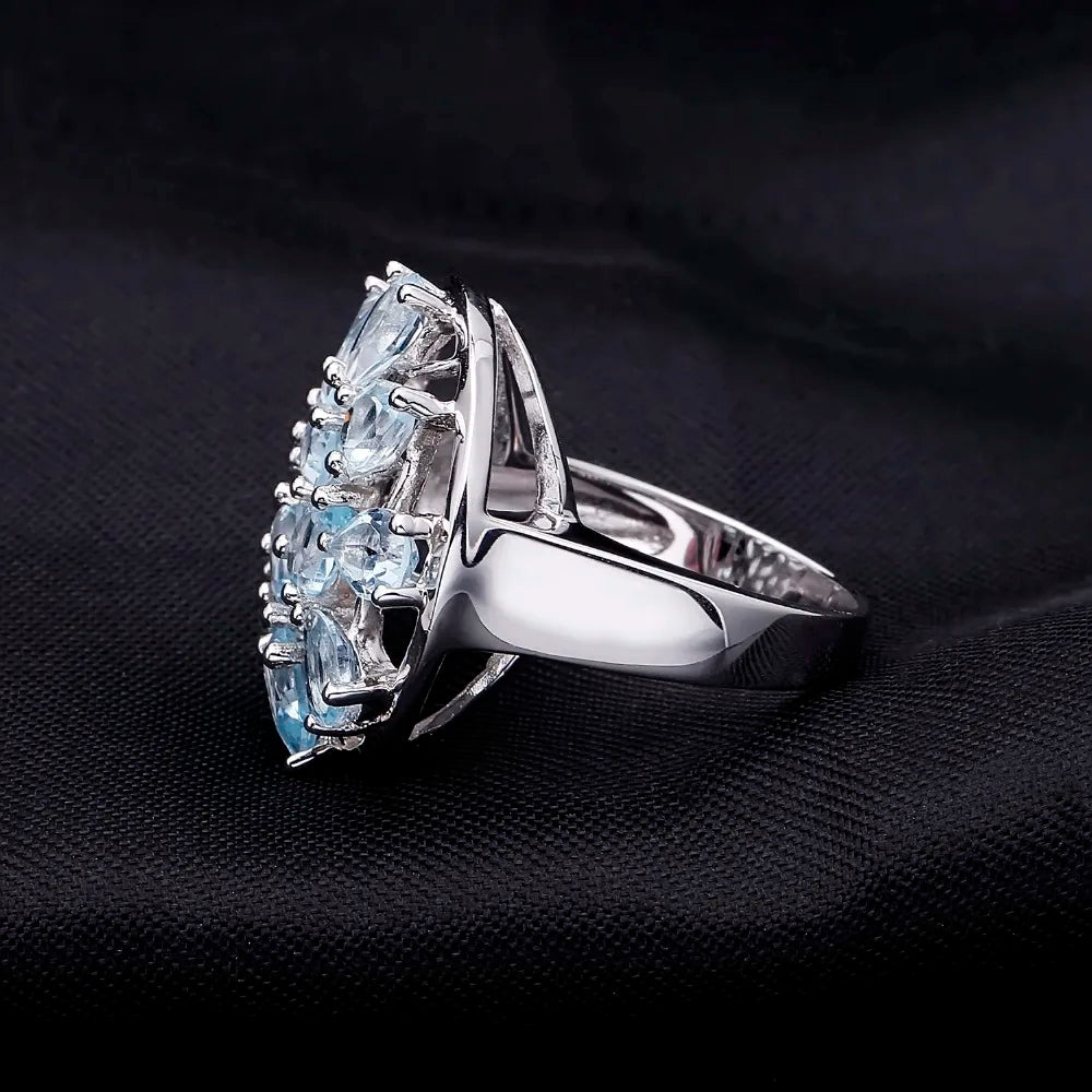 Natural Sky Blue Topaz Sterling Silver Ring - Choosen Jewelry Fine Gemstone Jewelry