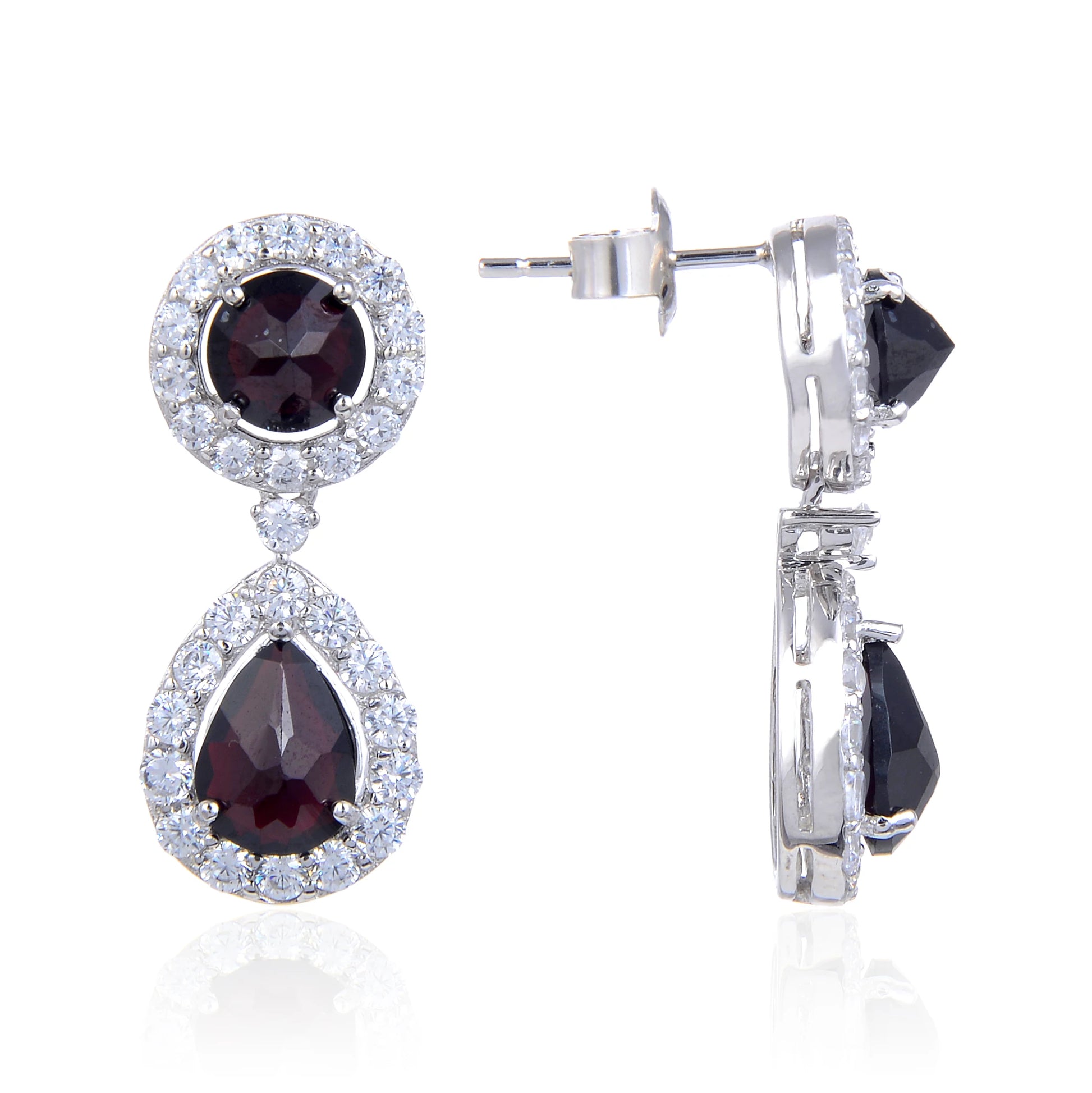 Elegant Black Garnet Drop Earrings | 925 Sterling Silver | Choosen Jewelry