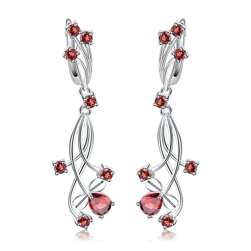 Garnet Bridal Earrings