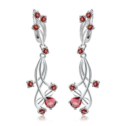 Garnet Bridal Earrings