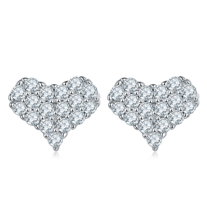 Heart Shaped Moissanite Earrings