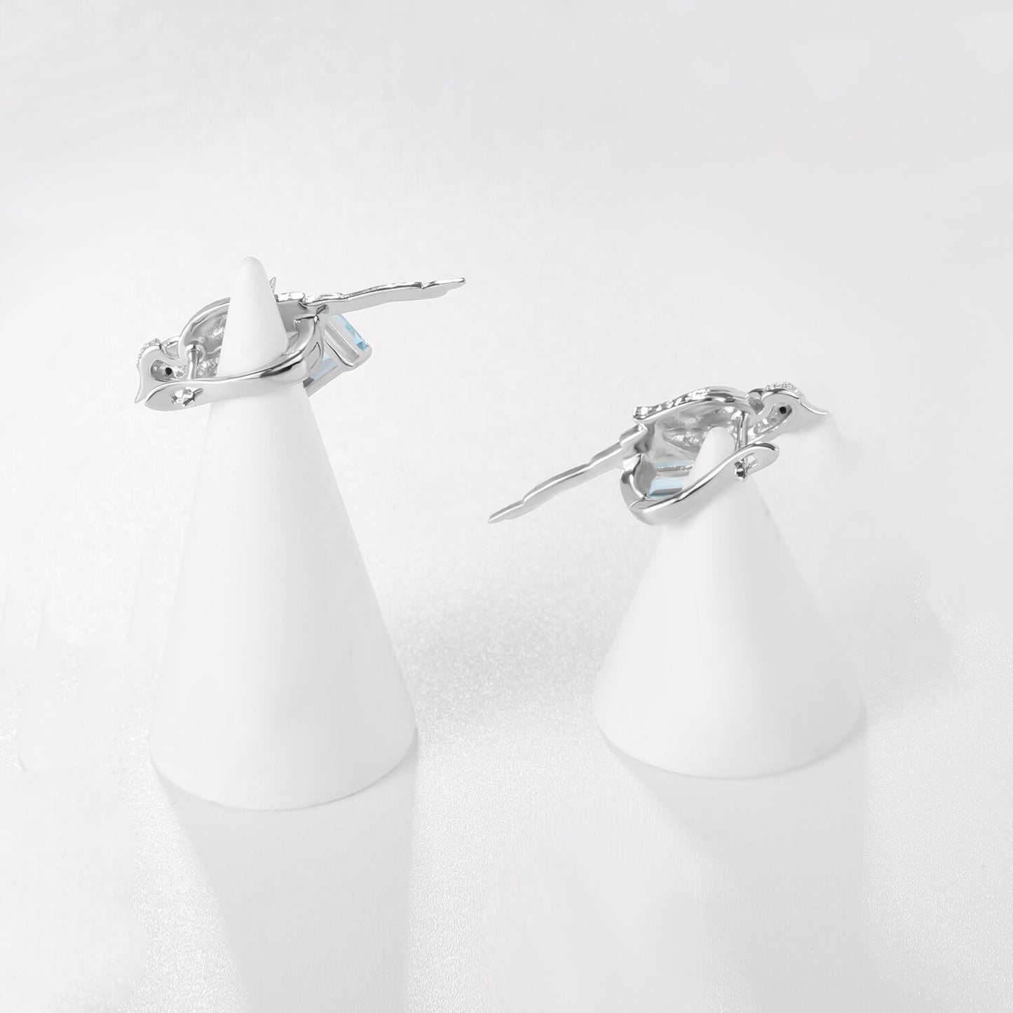 Bird Earrings, Sky Blue Topaz Pretty Earrings, 925 Sterling Silver