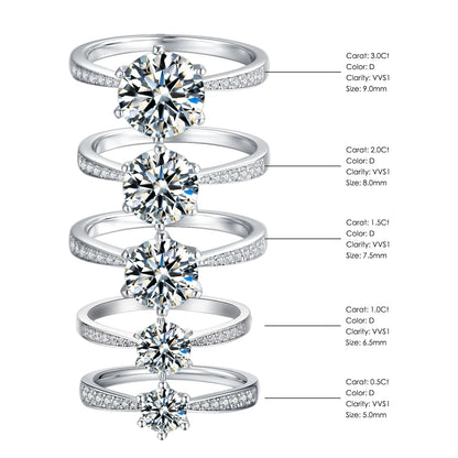 2 carat 3 carat Moissanite Engagement Rings