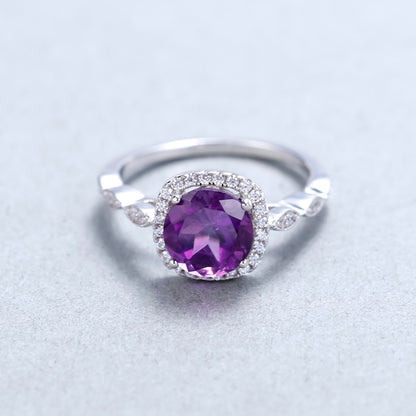 Amethyst Ring, 2.57Ct Natural Amethyst, Gemstone Ring, 925 Sterling Silver