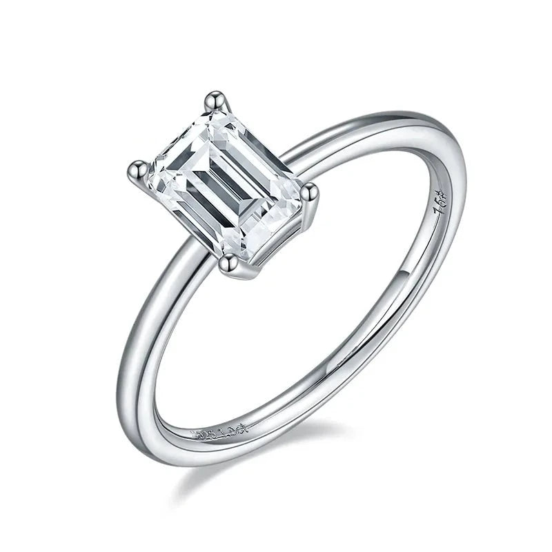 Emerald Cut Moissanite Ring