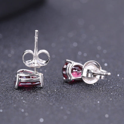 Rhodolite Garnet Stud Earrings