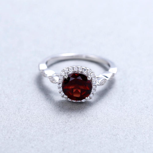 Garnet Ring, Natural Garnet Ring, Gemstone Ring, 925 Sterling Silver