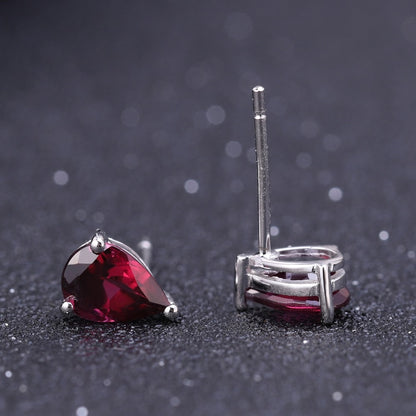 Rhodolite Garnet Screw Back Earrings