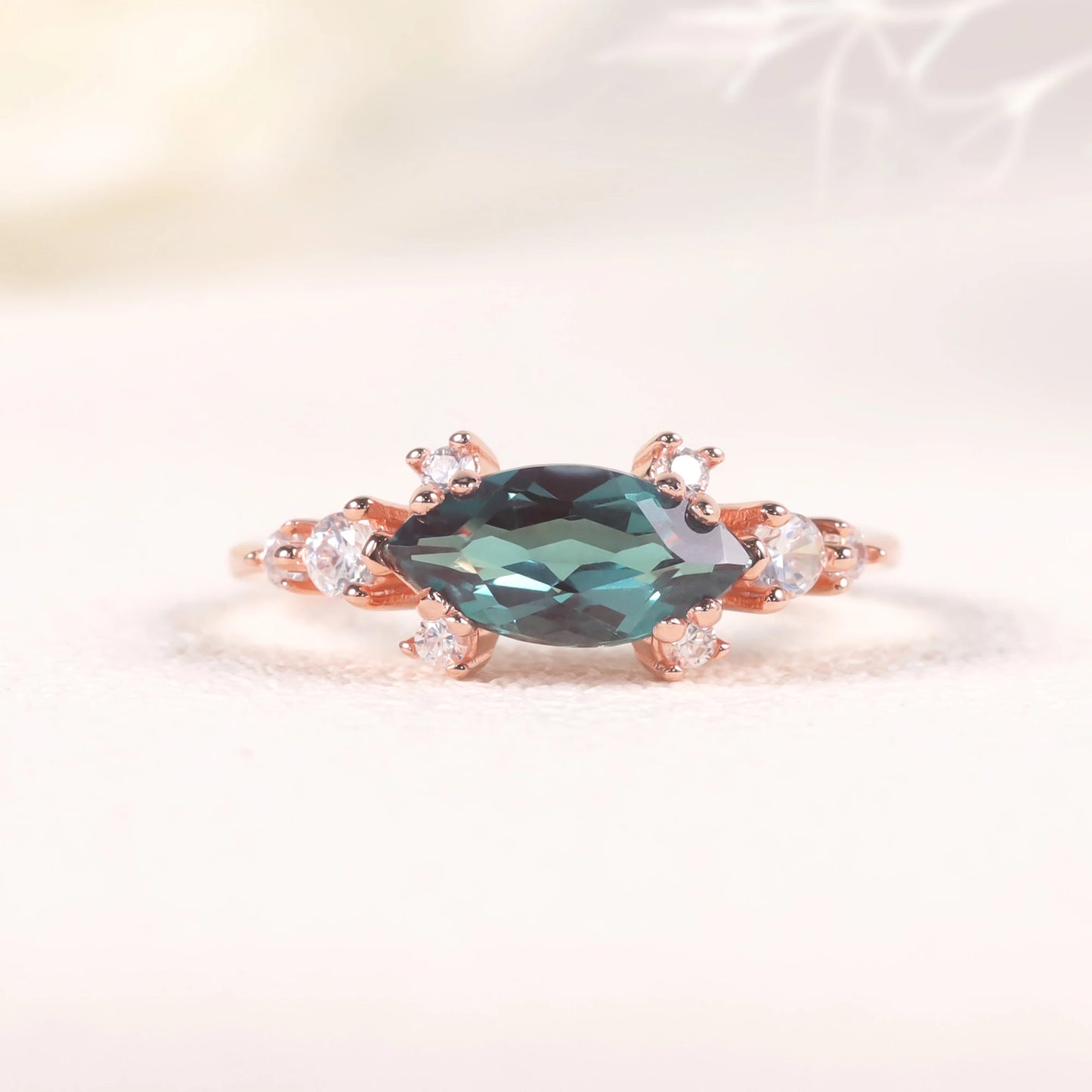 Rose Gold Alexandrite Engagement Ring | June Birthstone | Choosen Jewelry