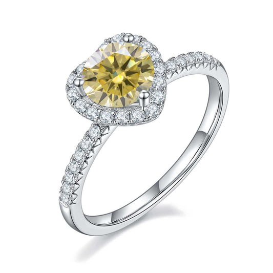 Heart Shaped Yellow Moissanite Ring