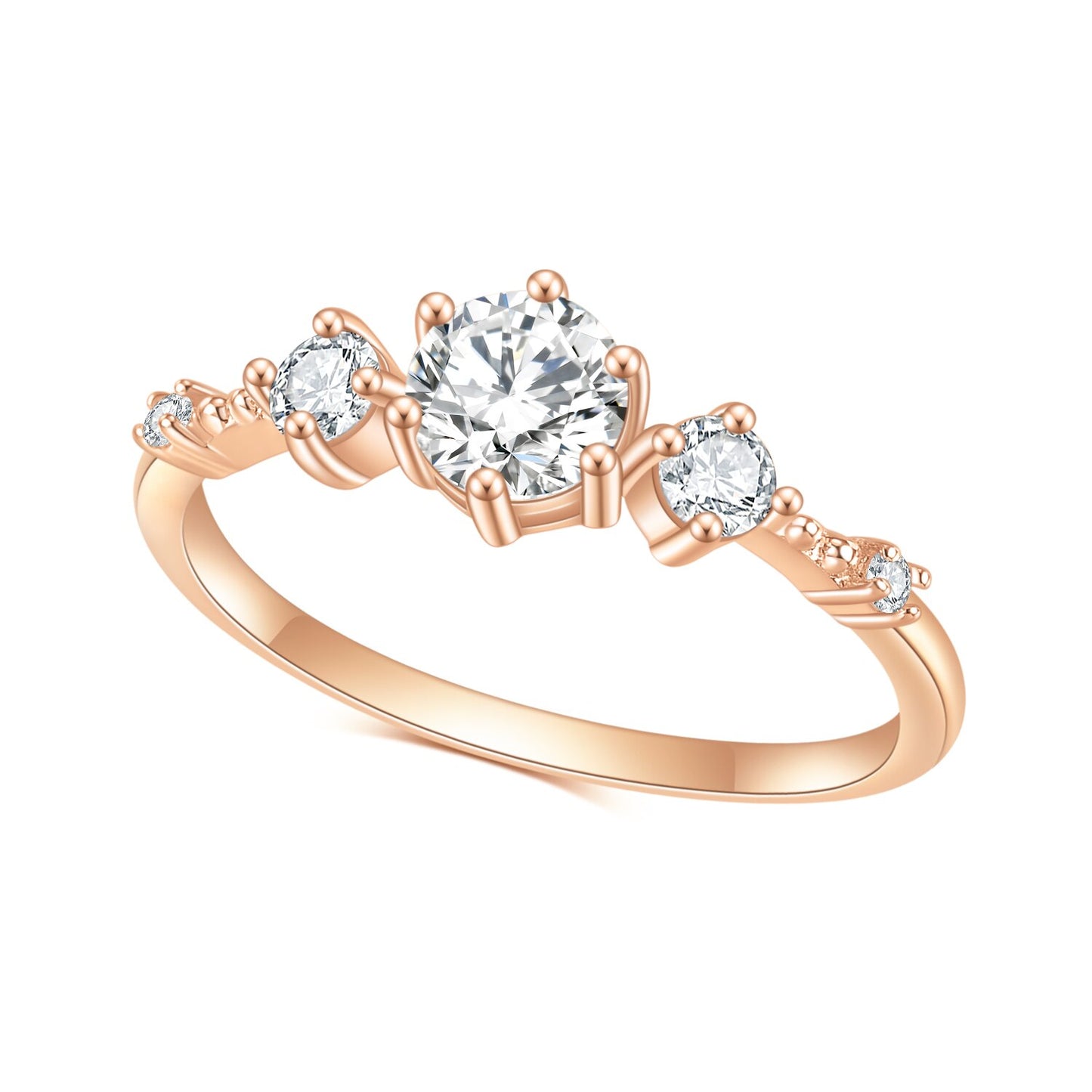 Rose Gold Plated Moissanite Ring