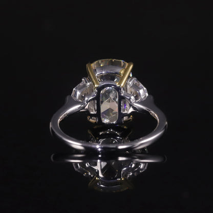 Choosen Jewelry: Fancy Light Yellow CZ Three Stone Engagement Ring in 925 Sterling Silver