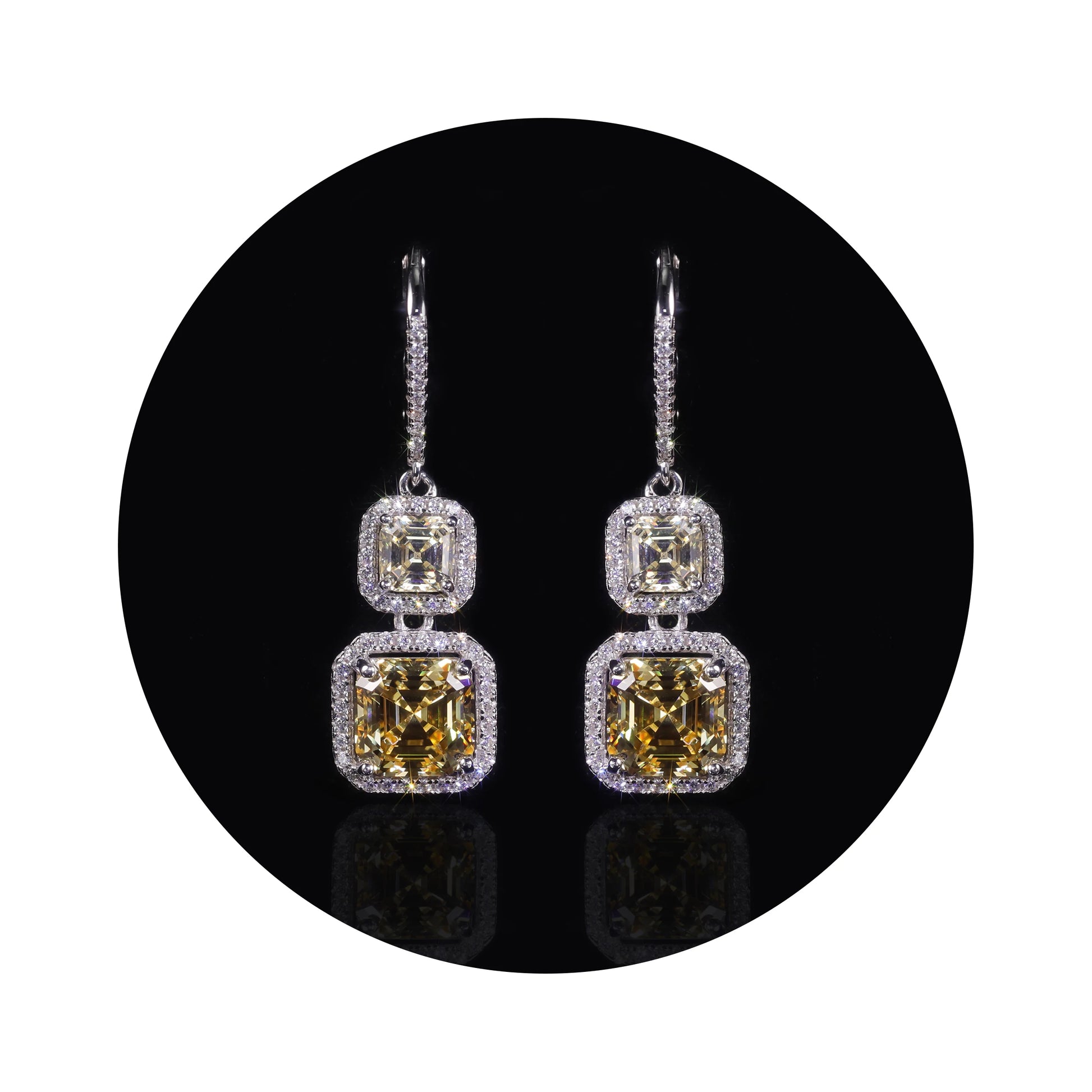 Choosen Jewelry: 925 Sterling Silver Art Deco CZ Drop Earrings - Vintage Luxury Party Queen