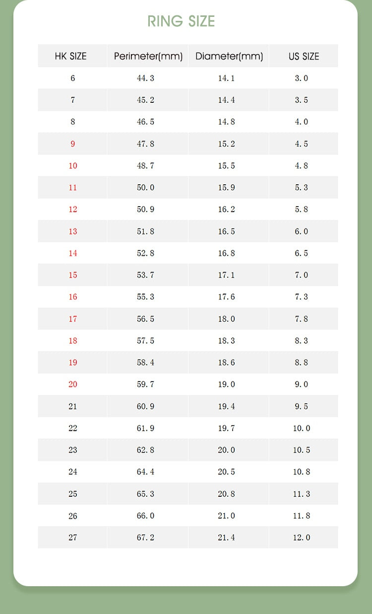 Ring Size Chart