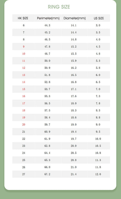 Ring Size Chart