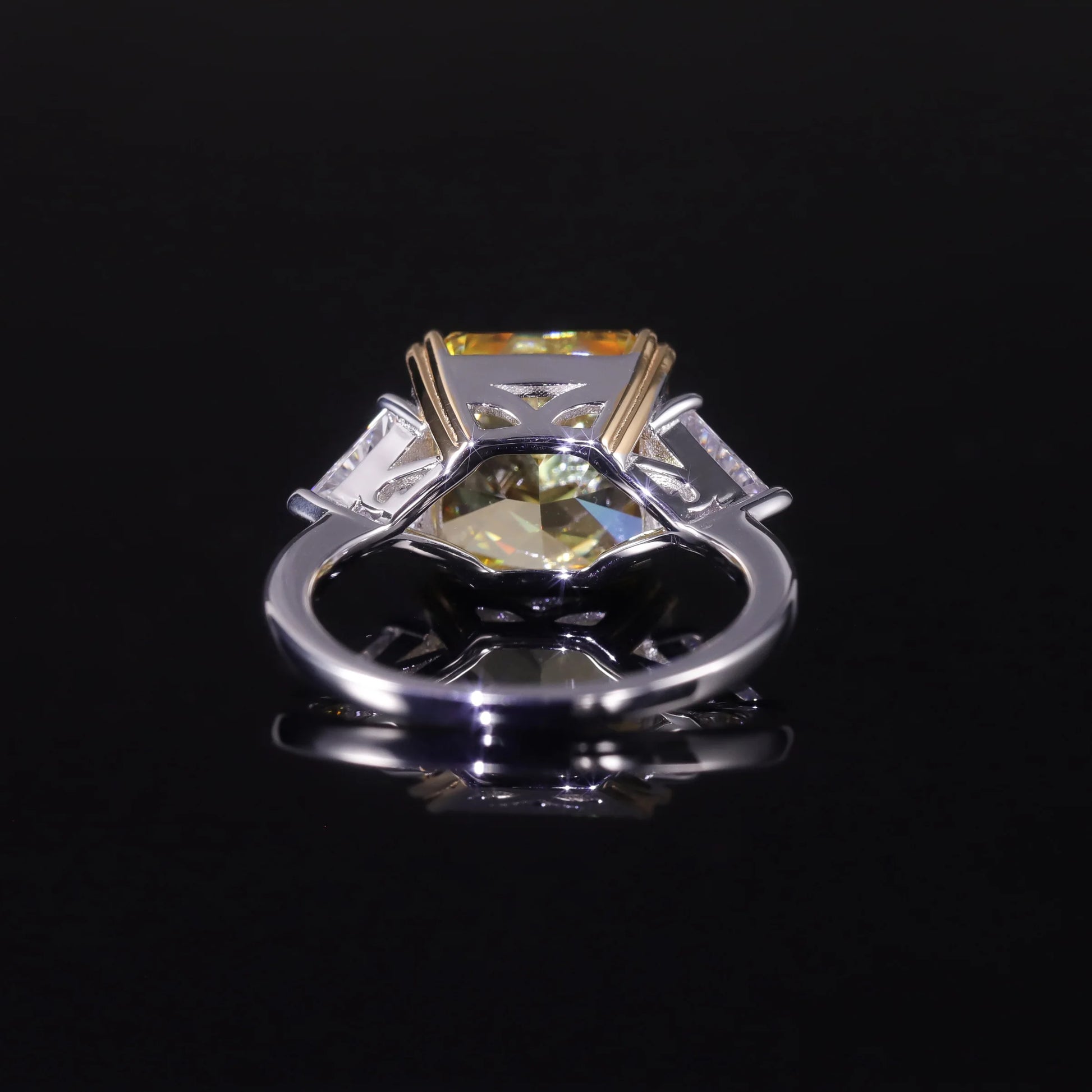 Choosen Jewelry: Vivid Yellow CZ Engagement Ring - 925 Sterling Silver Handmade Luxury Statement Ring