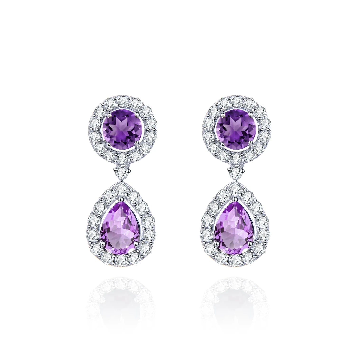 Elegant Amethyst  Drop Earrings | 925 Sterling Silver | Choosen Jewelry