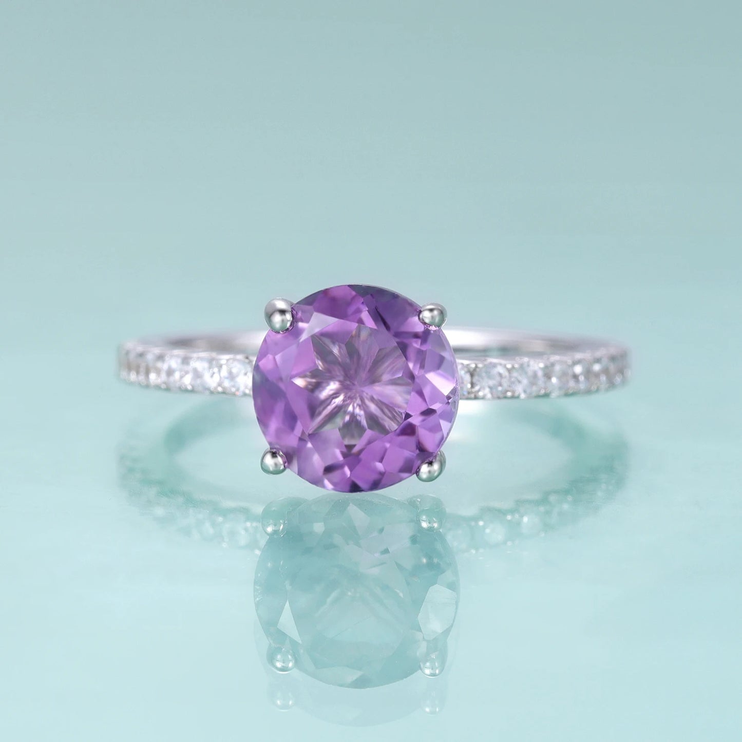 Vintage Amethyst Engagement Ring - 925 Sterling Silver - Choosen Jewelry