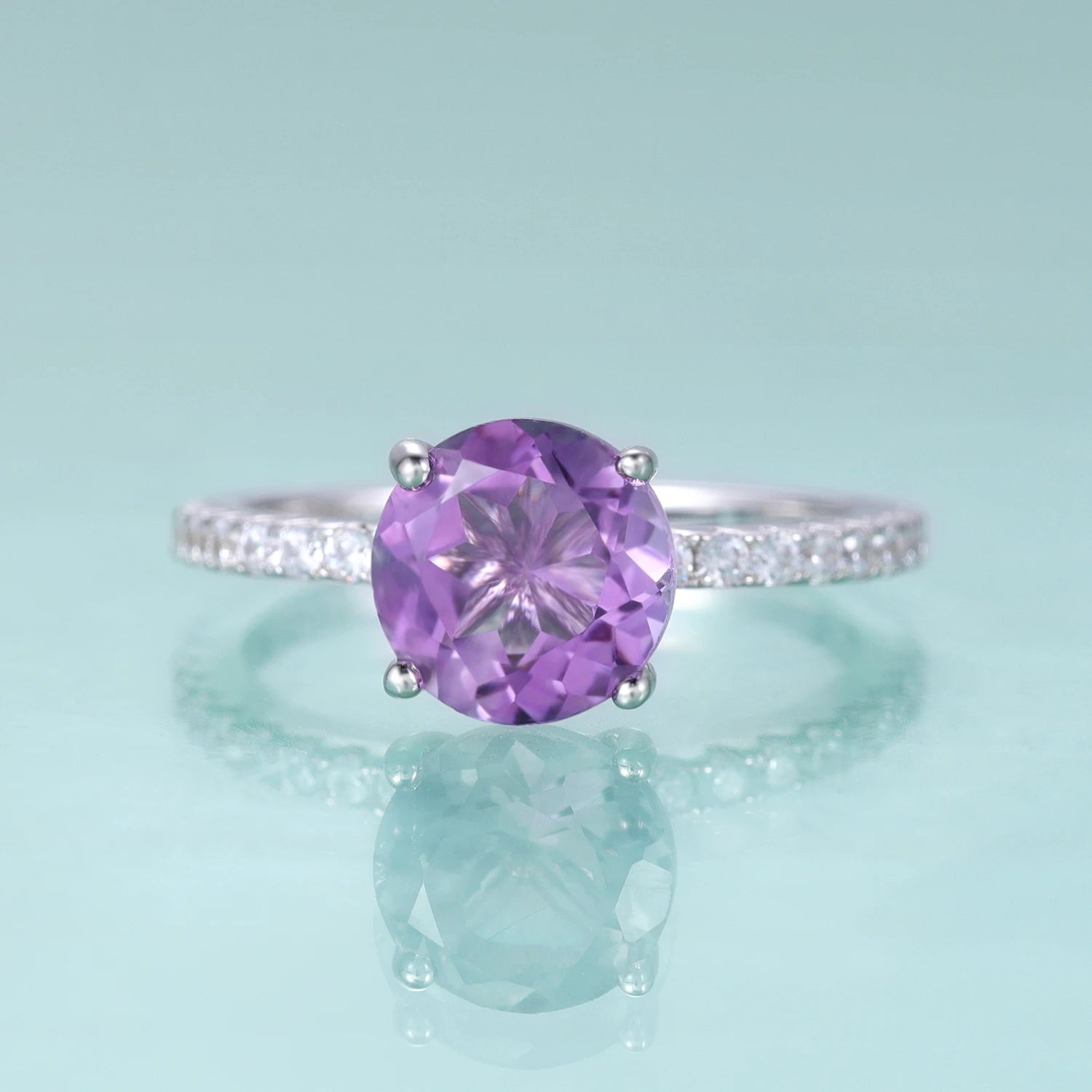 Vintage Amethyst Engagement Ring - 925 Sterling Silver - Choosen Jewelry