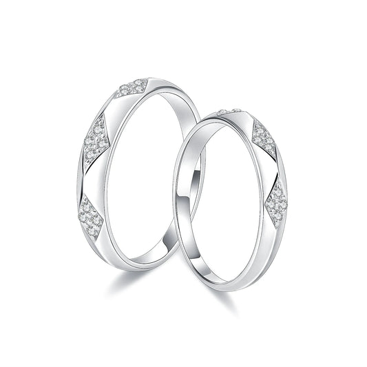 Sterling Silver Moissanite Couple Rings | Choosen Jewelry Wedding Bands