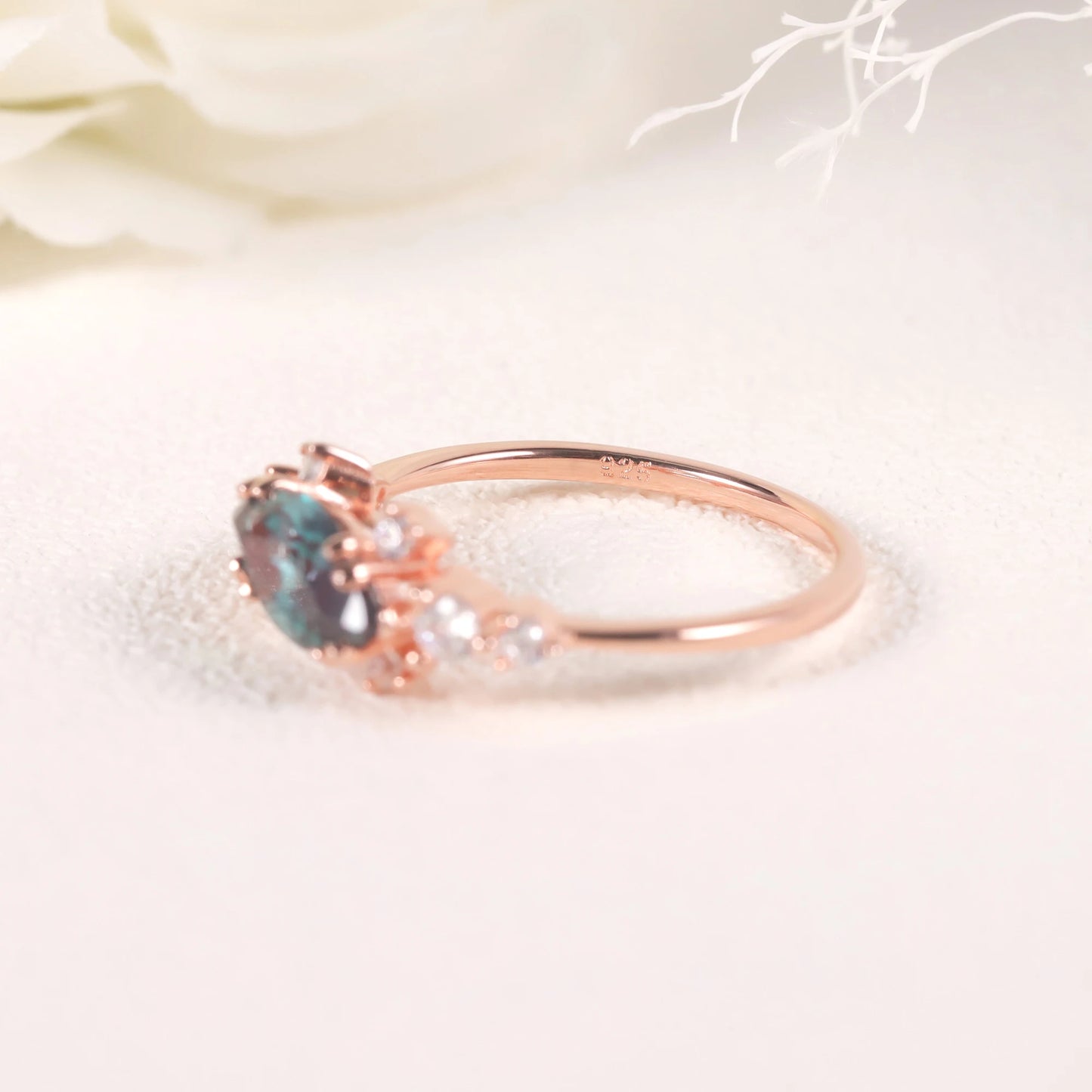 Rose Gold Alexandrite Engagement Ring | June Birthstone | Choosen Jewelry