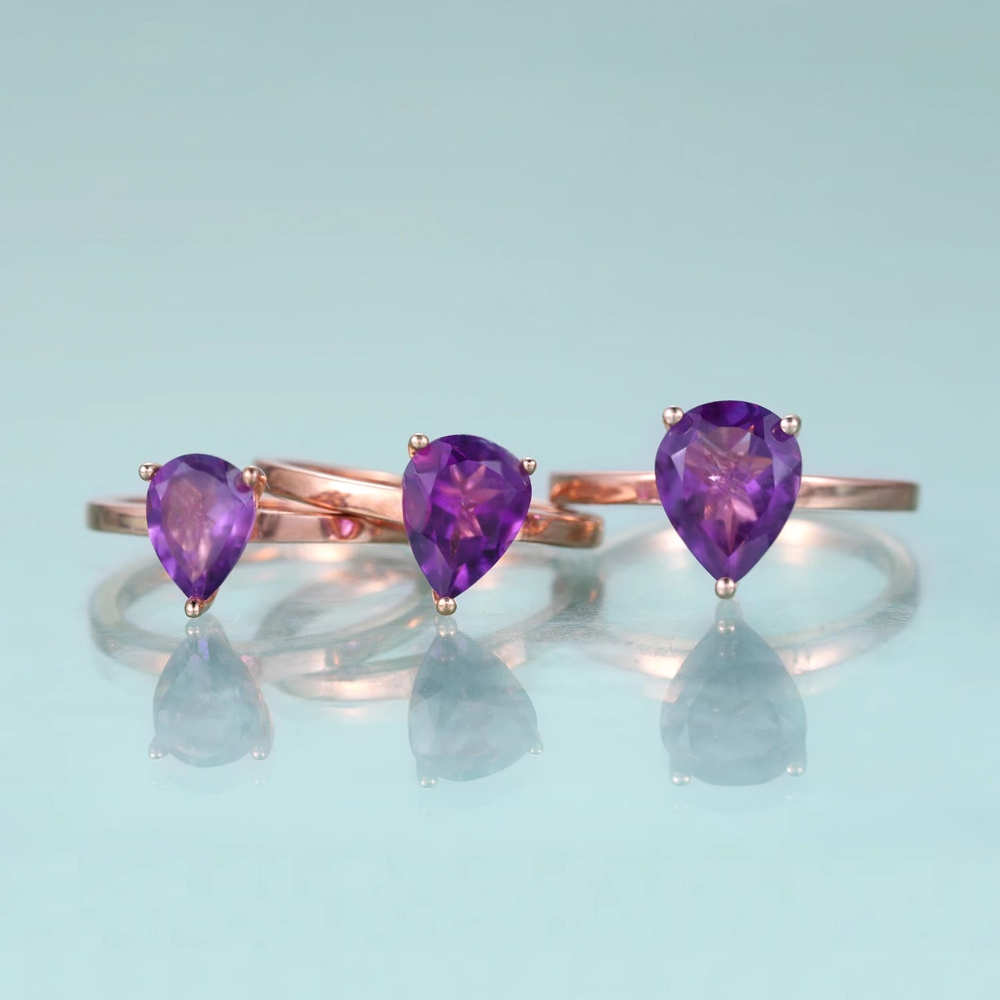 Elegant Pear-Shaped Amethyst Engagement Ring - 925 Sterling Silver | Choosen Jewelry