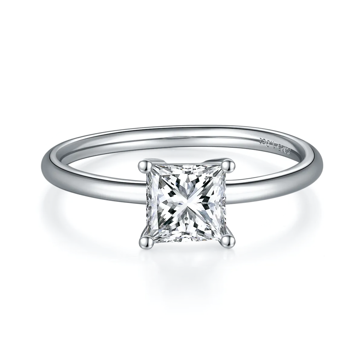  Princess Cut Moissanite Solitaire Engagement Ring