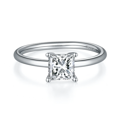  Princess Cut Moissanite Solitaire Engagement Ring