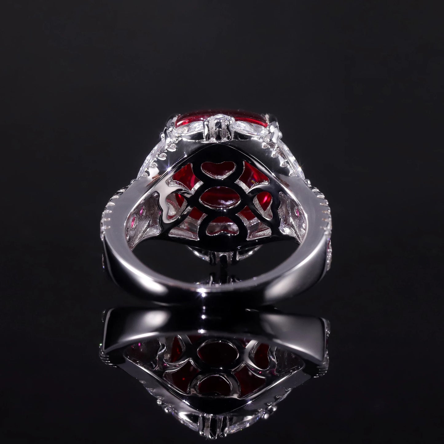 Vintage Art Deco Lab Ruby Ring - 925 Sterling Silver - Choosen Jewelry