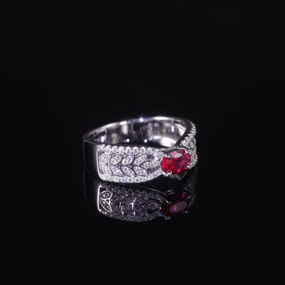 Sterling Silver Ruby Engagement Ring | Choosen Jewelry | Handmade Bridal Jewelry