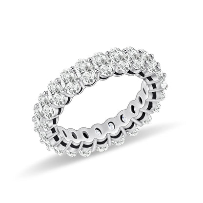 Choosen Jewelry: Oval Cut Moissanite Full Eternity Wedding Band in Sterling Silver