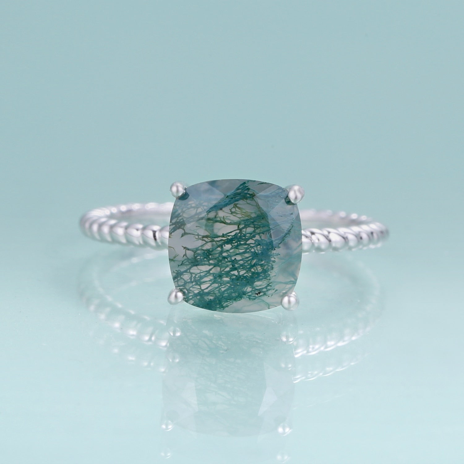 moss agate wedding ring