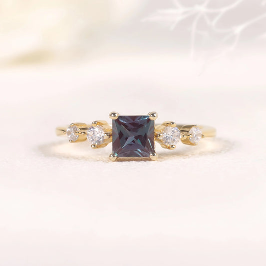 Vintage Alexandrite Engagement Ring | 925 Sterling Silver | Choosen Jewelry