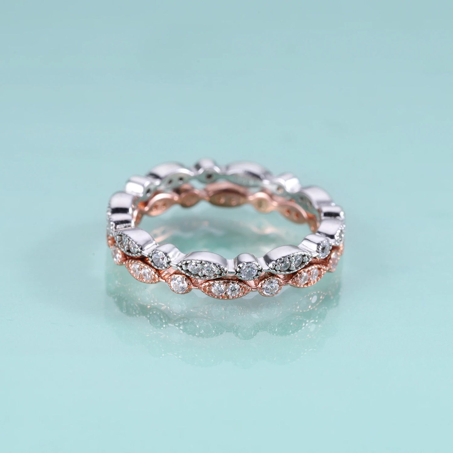 Tiara Moissanite Full Eternity Wedding Band in Sterling Silver | Choosen Jewelry