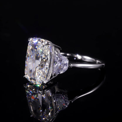 Choosen Jewelry: Fancy Light Yellow CZ Three Stone Engagement Ring in 925 Sterling Silver