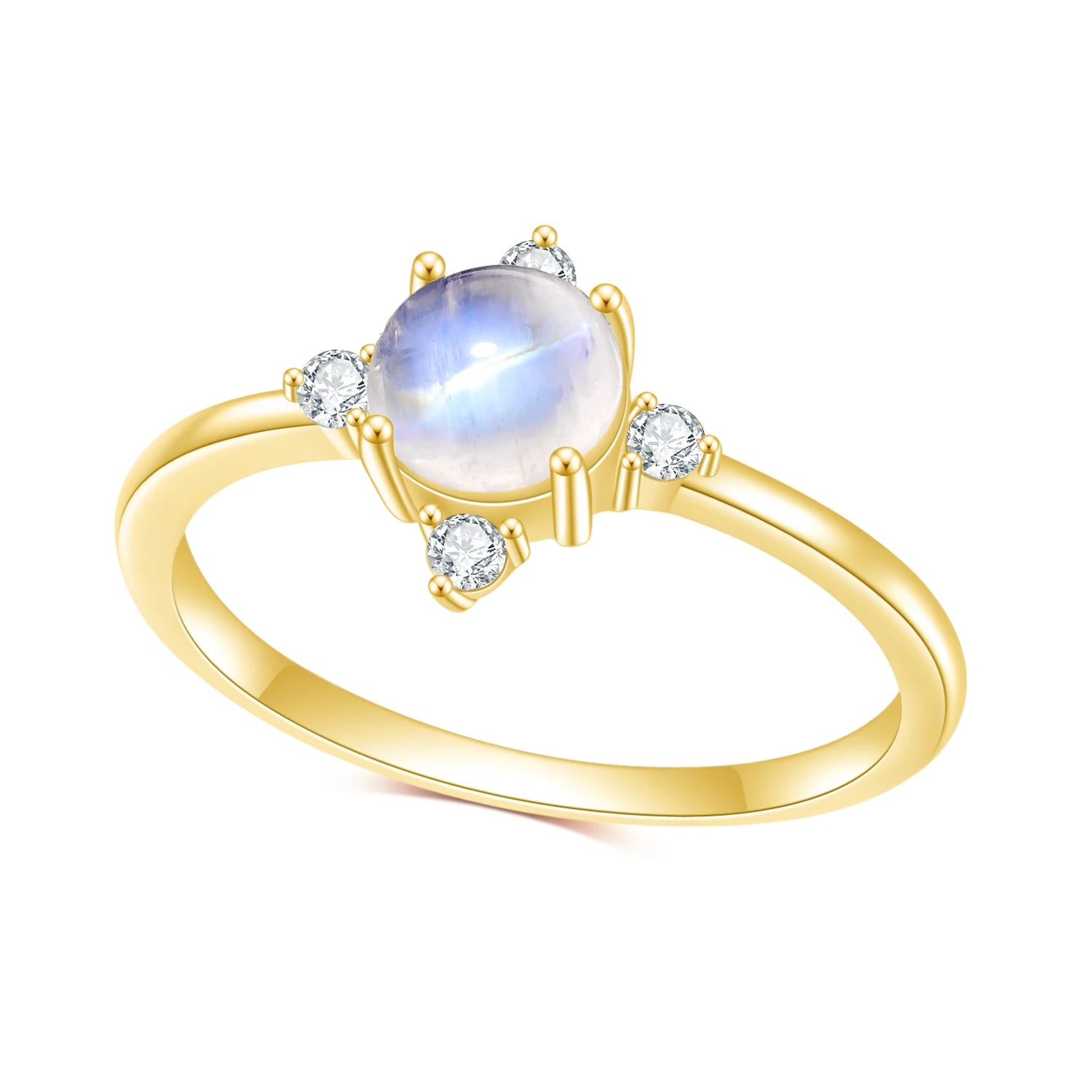 June Birthstone Rainbow Moonstone Ring - 925 Sterling Silver Engagement Ring by Choosen Jewelry