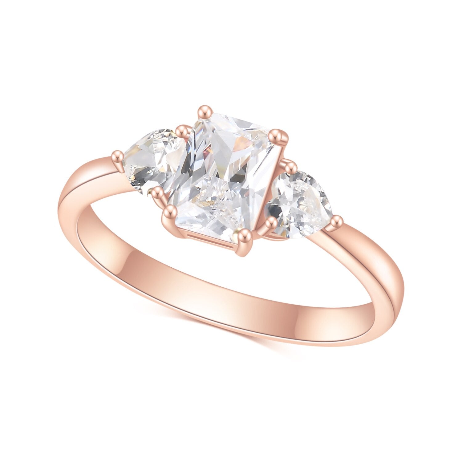 Rose Gold Plated Three Stone Ring