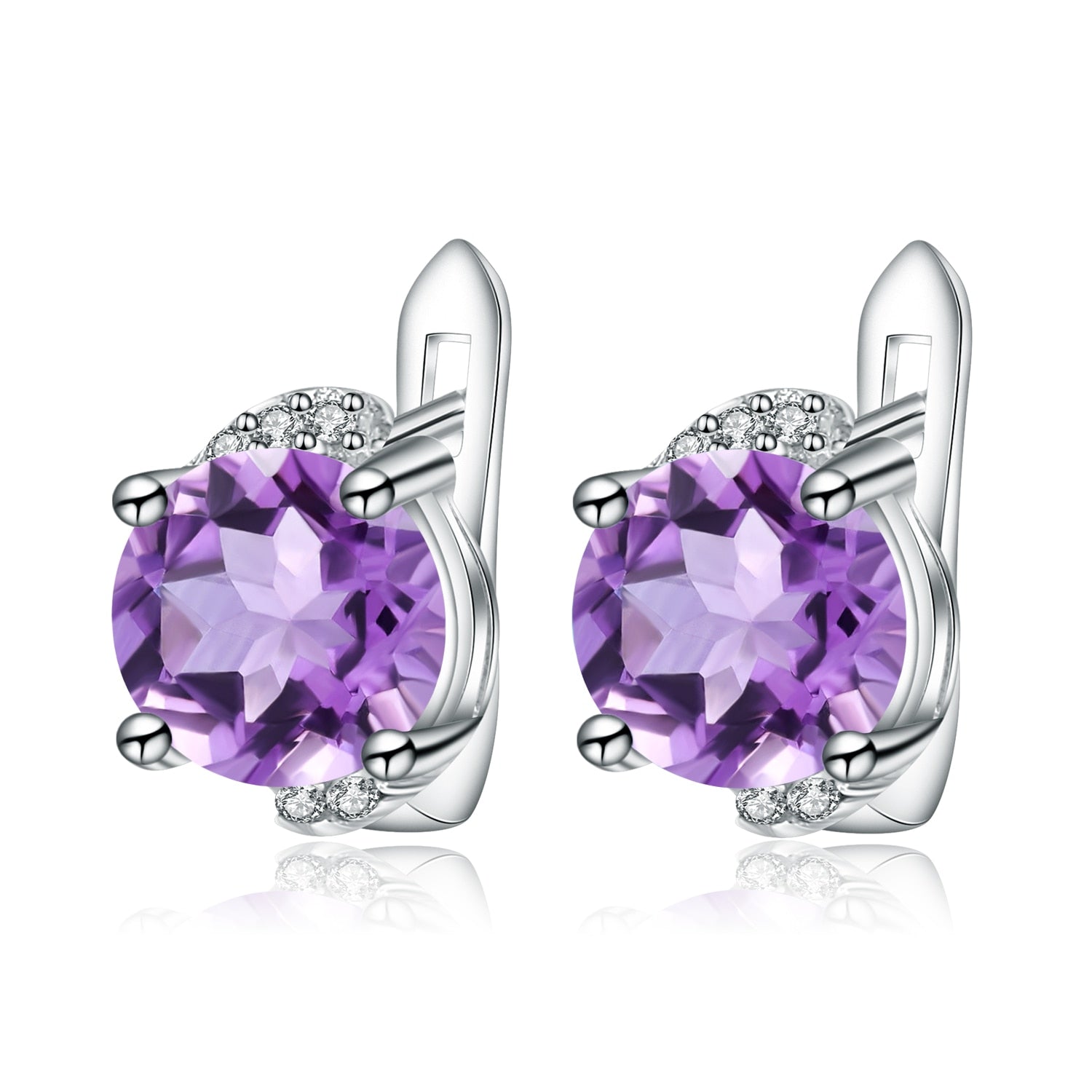 Amethyst Lever Back Earrings