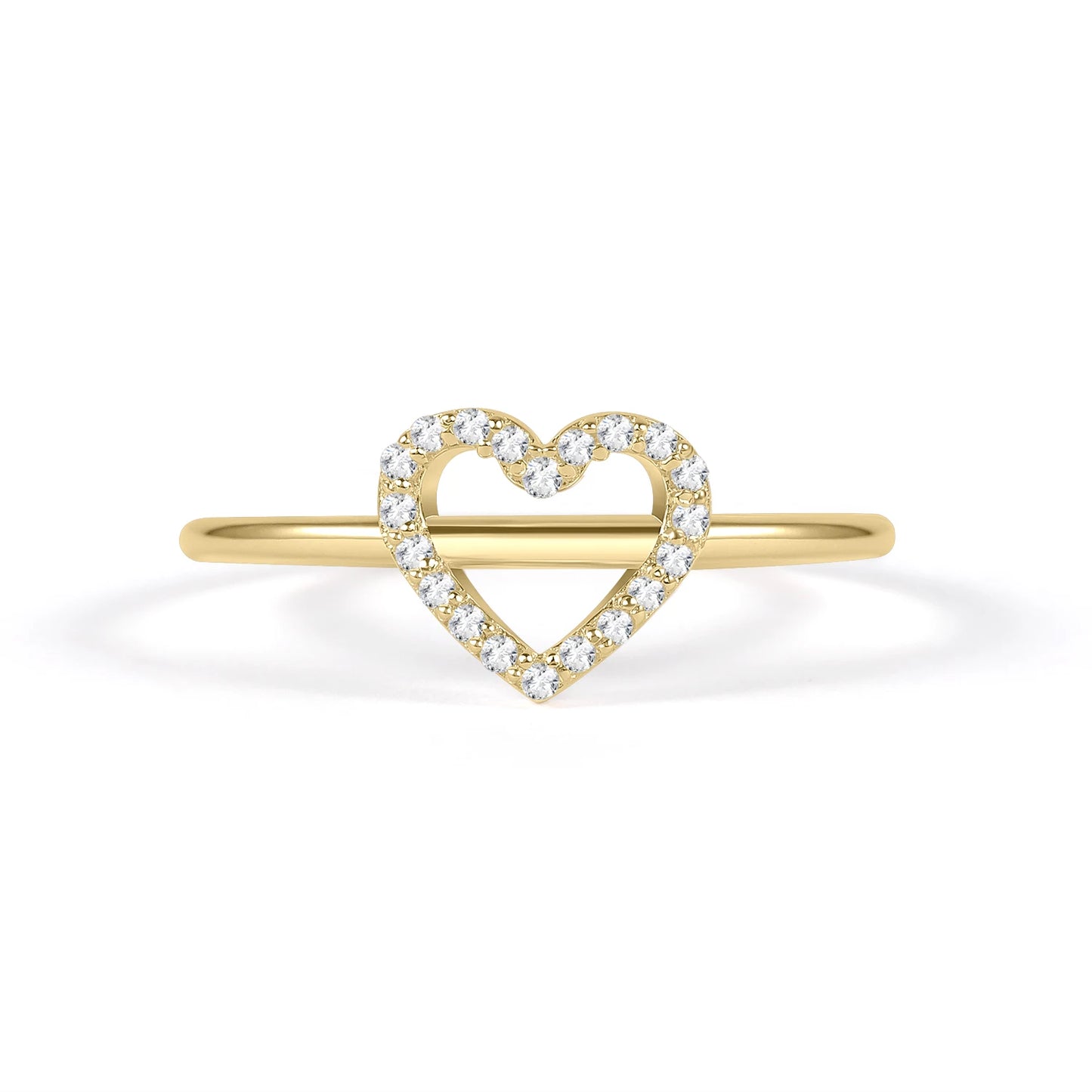 Sterling Silver Moissanite Open Heart Ring | Choosen Jewelry Wedding Band