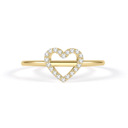 Sterling Silver Moissanite Open Heart Ring | Choosen Jewelry Wedding Band