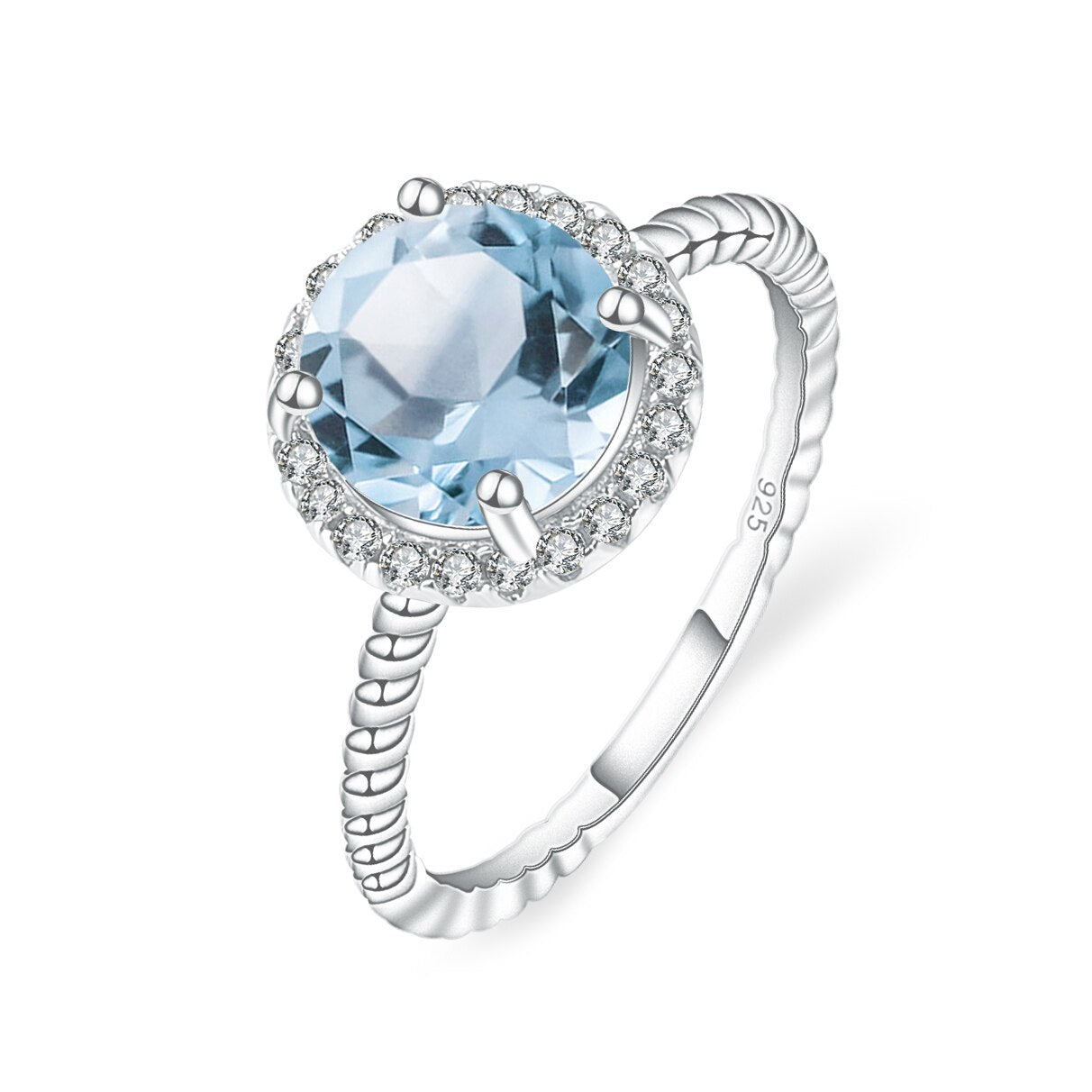 Sky Blue Topaz engagement ring