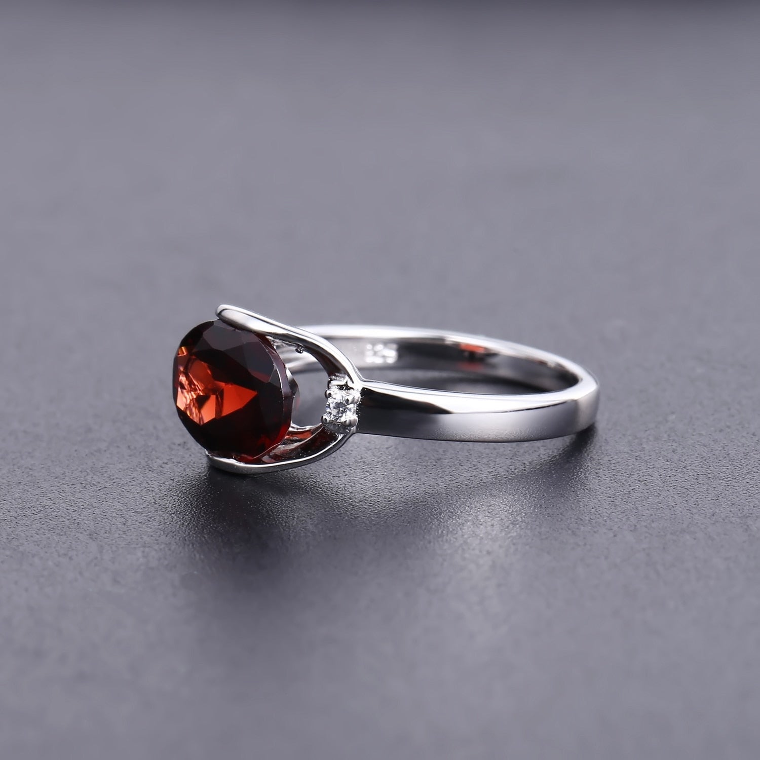 silver garnet ring