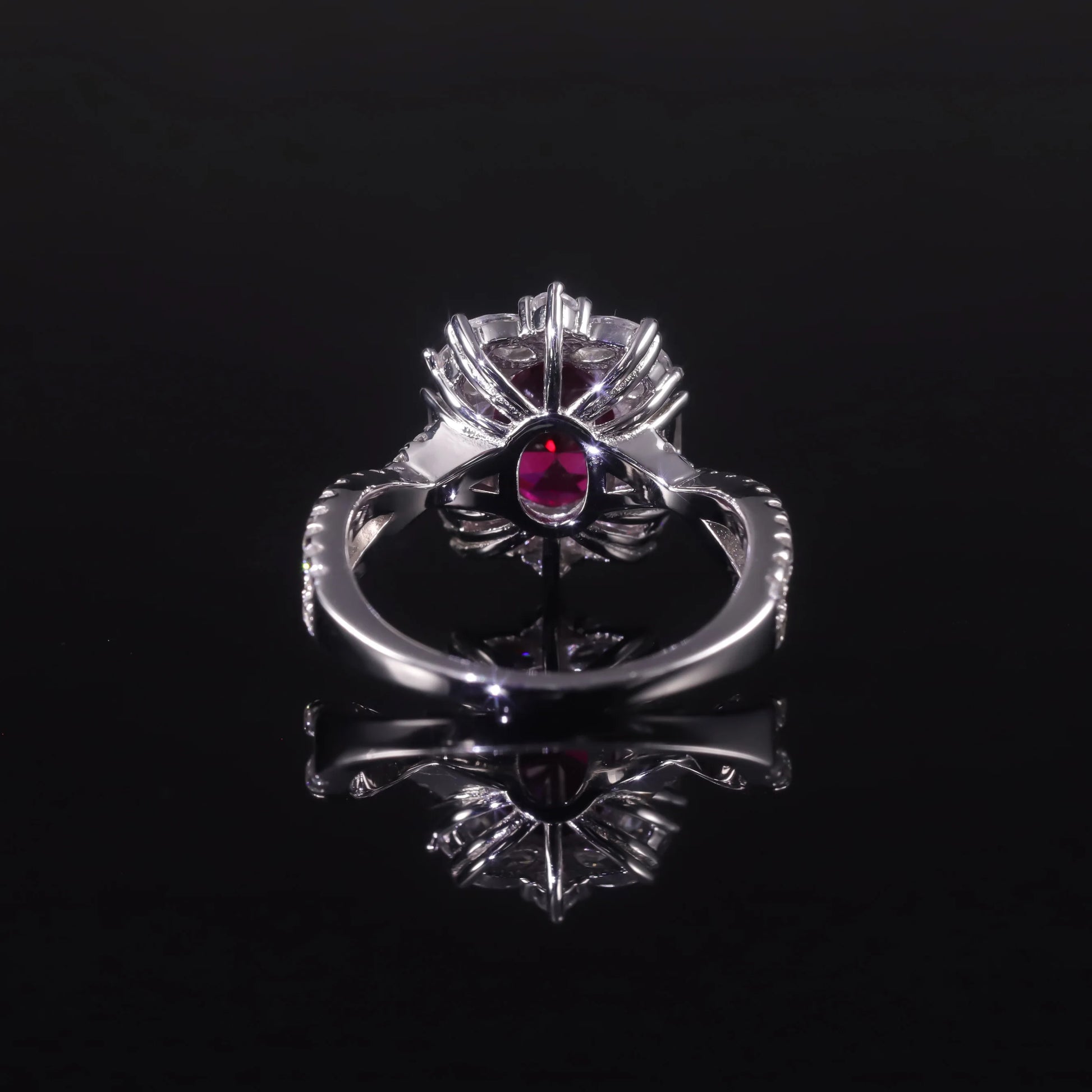 Vintage-Inspired Sterling Silver Lab Ruby Cocktail Ring | Choosen Jewelry