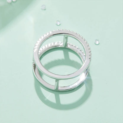 Brilliant Moissanite Sterling Silver Contour Ring Enhancer | Choosen Jewelry