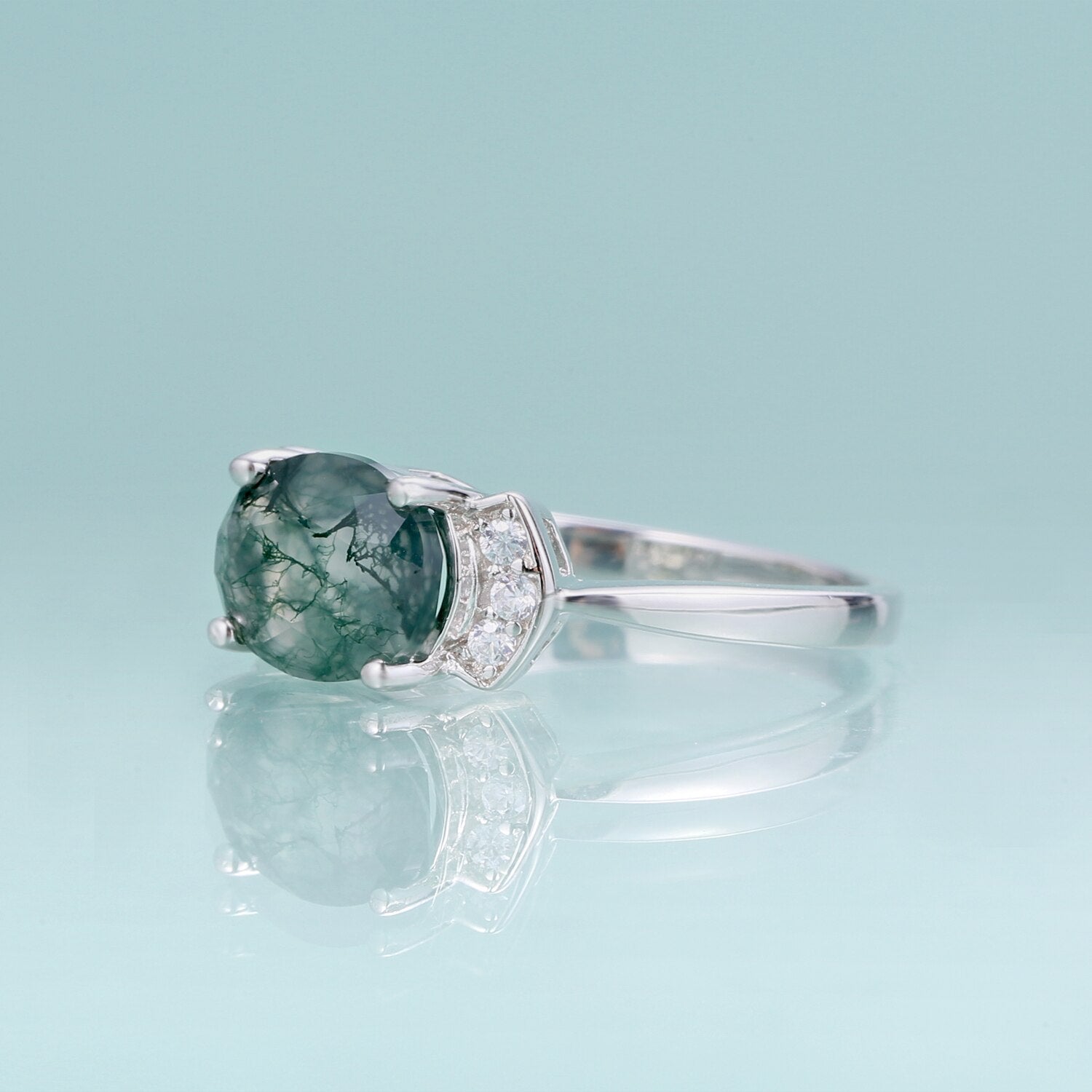 moss agate promise ring