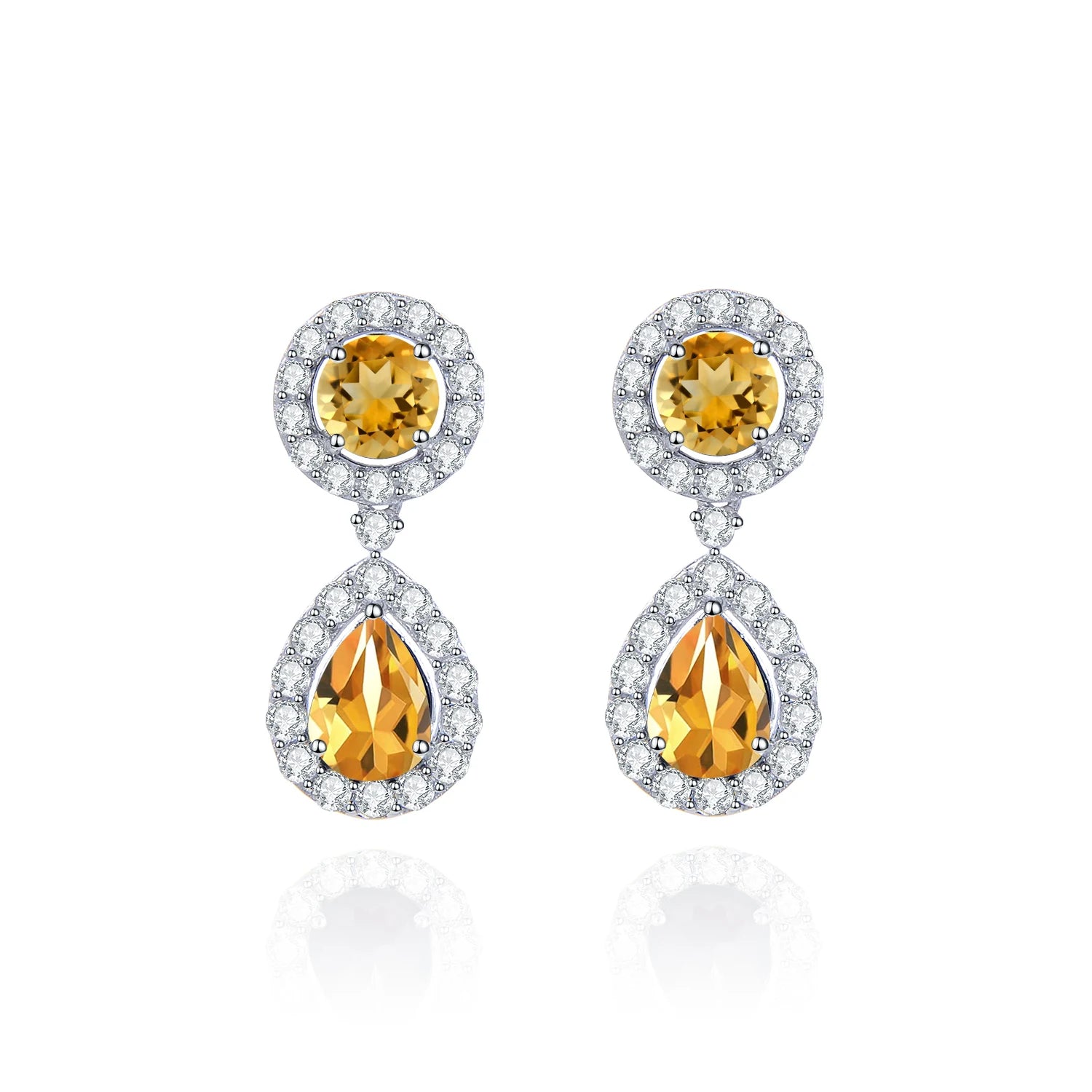 Elegant Citrine Drop Earrings | 925 Sterling Silver | Choosen Jewelry